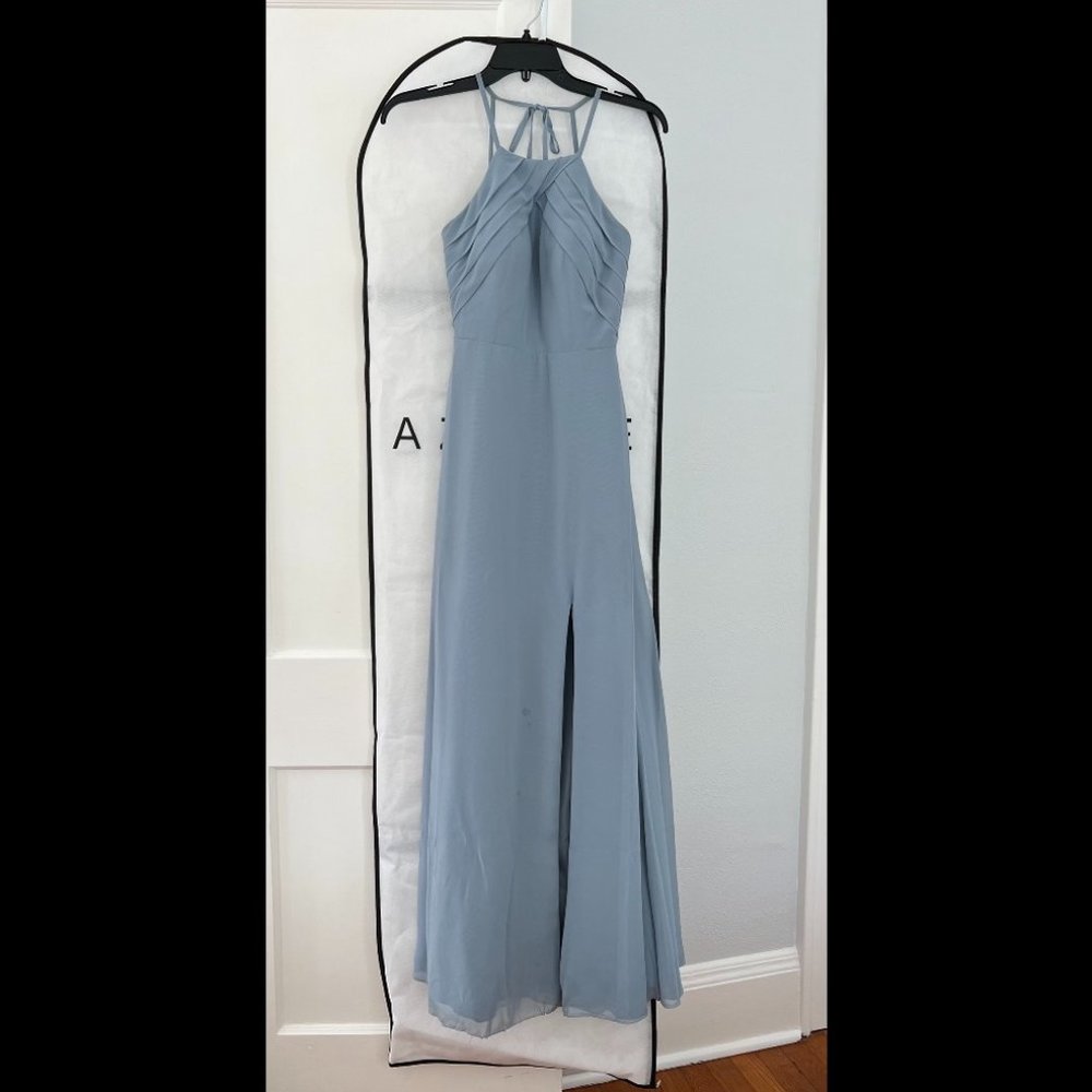 Dusty Blue Azazie Bridesmaid Dress- Size A0